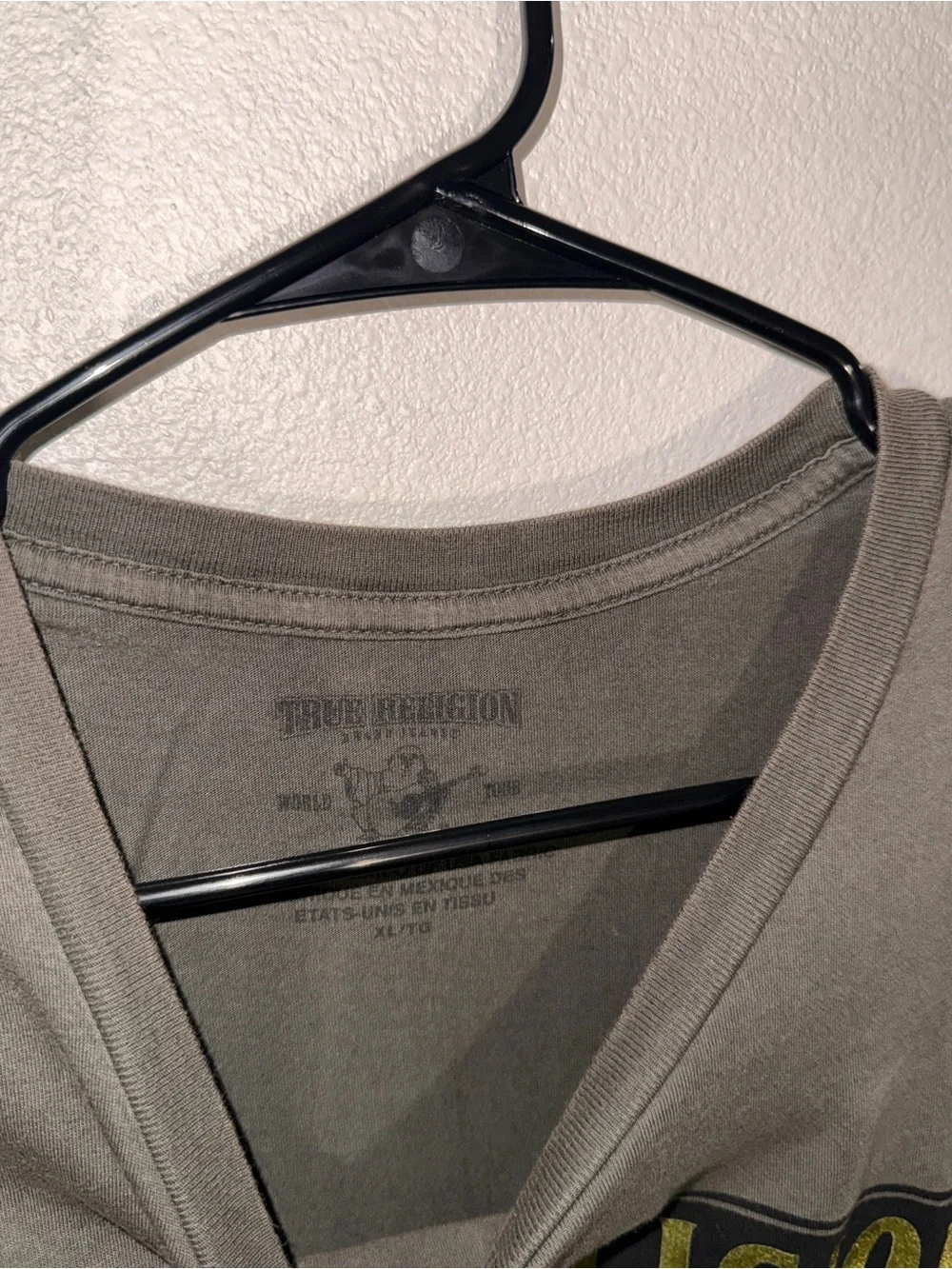 True Religion Olive Green Short Sleeve Logo Tee